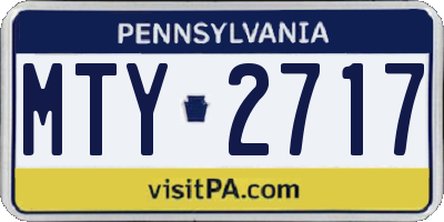 PA license plate MTY2717