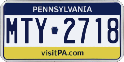 PA license plate MTY2718