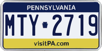 PA license plate MTY2719