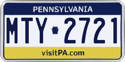 PA license plate MTY2721