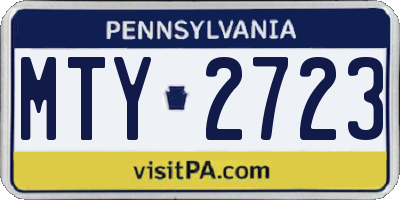 PA license plate MTY2723