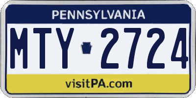 PA license plate MTY2724