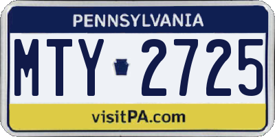 PA license plate MTY2725