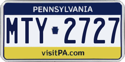 PA license plate MTY2727