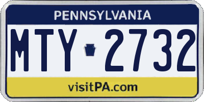 PA license plate MTY2732