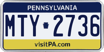 PA license plate MTY2736
