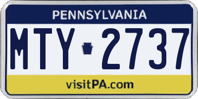 PA license plate MTY2737