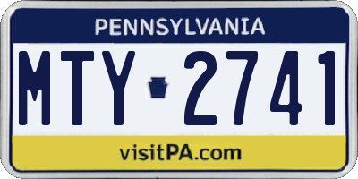 PA license plate MTY2741