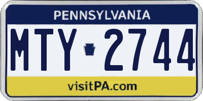 PA license plate MTY2744