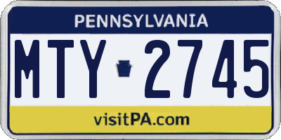 PA license plate MTY2745