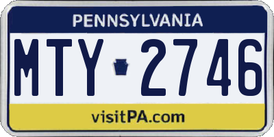 PA license plate MTY2746