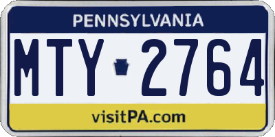 PA license plate MTY2764