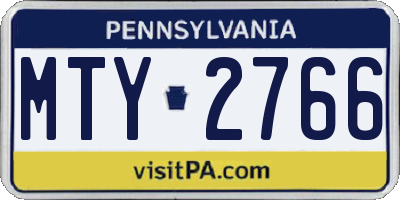 PA license plate MTY2766
