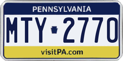 PA license plate MTY2770