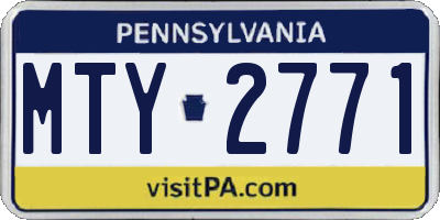 PA license plate MTY2771