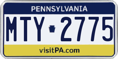 PA license plate MTY2775