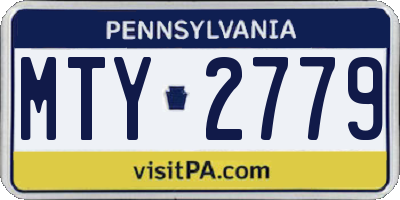 PA license plate MTY2779