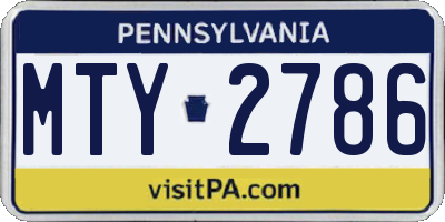 PA license plate MTY2786