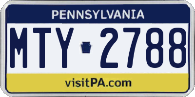 PA license plate MTY2788