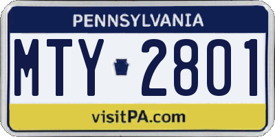 PA license plate MTY2801