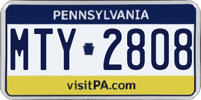 PA license plate MTY2808