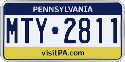 PA license plate MTY2811