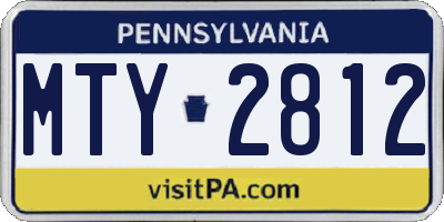 PA license plate MTY2812