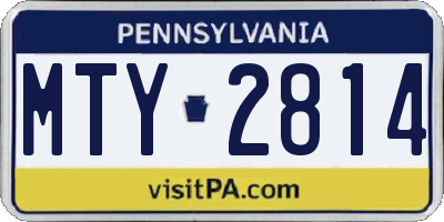 PA license plate MTY2814