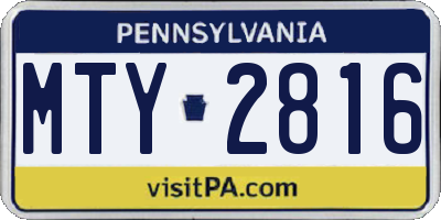 PA license plate MTY2816