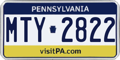 PA license plate MTY2822