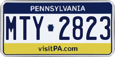 PA license plate MTY2823