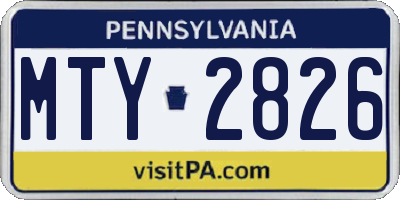 PA license plate MTY2826