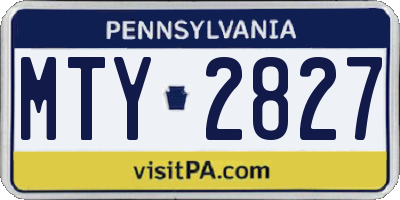 PA license plate MTY2827