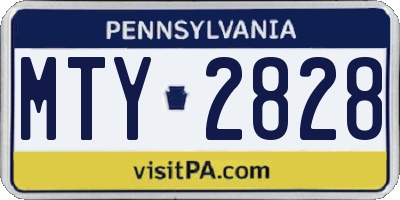 PA license plate MTY2828