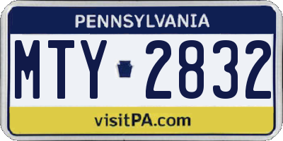 PA license plate MTY2832