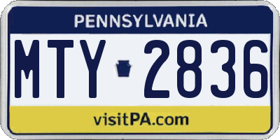 PA license plate MTY2836
