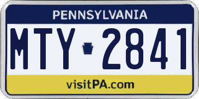 PA license plate MTY2841