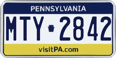 PA license plate MTY2842