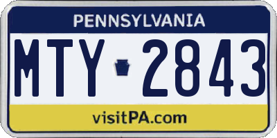 PA license plate MTY2843