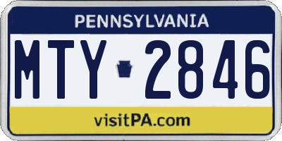 PA license plate MTY2846