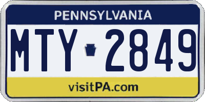 PA license plate MTY2849