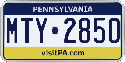 PA license plate MTY2850