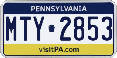 PA license plate MTY2853