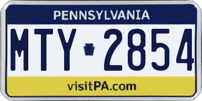 PA license plate MTY2854