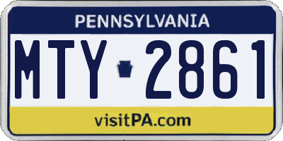 PA license plate MTY2861
