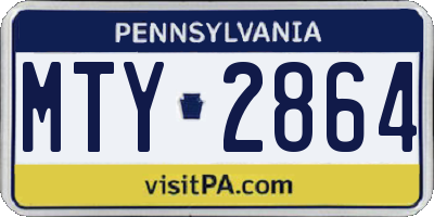 PA license plate MTY2864