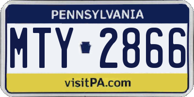 PA license plate MTY2866