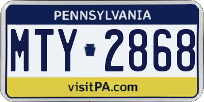 PA license plate MTY2868