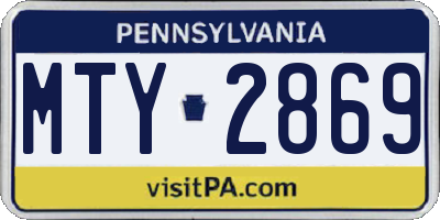 PA license plate MTY2869