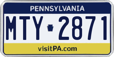 PA license plate MTY2871